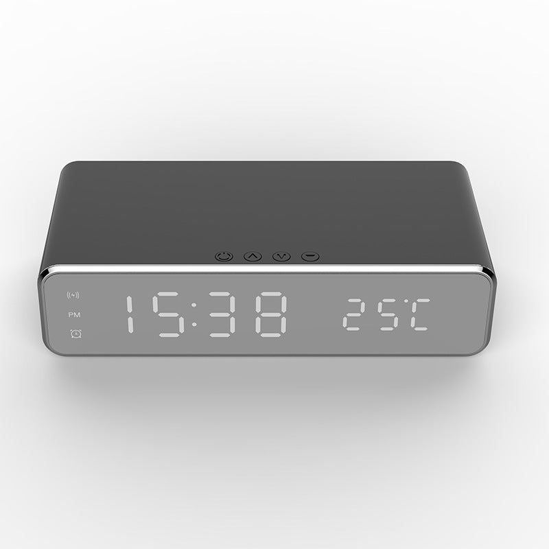 LED Alarm Clock with Wireless Charger (Qi) and Thermometer