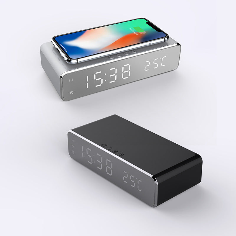 LED Alarm Clock with Wireless Charger (Qi) and Thermometer