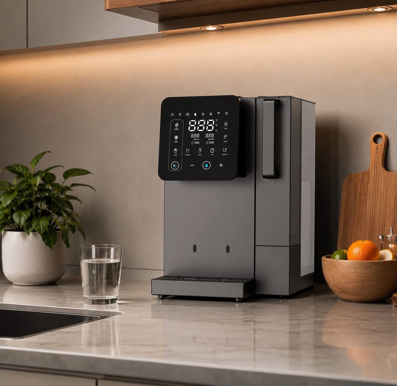 Purificador de Água UMBOX W91 com Máquina de Gelo — Osmose Inversa, Água Quente e Fria, Sem Instalação